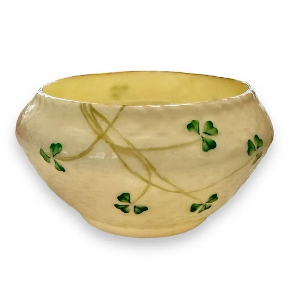 Vintage Beleek Shamrock Bone China Small Bowl